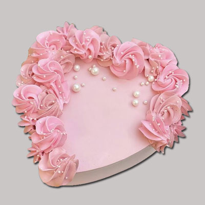 "Heart shape strawberry cake -1kg - Click here to View more details about this Product
